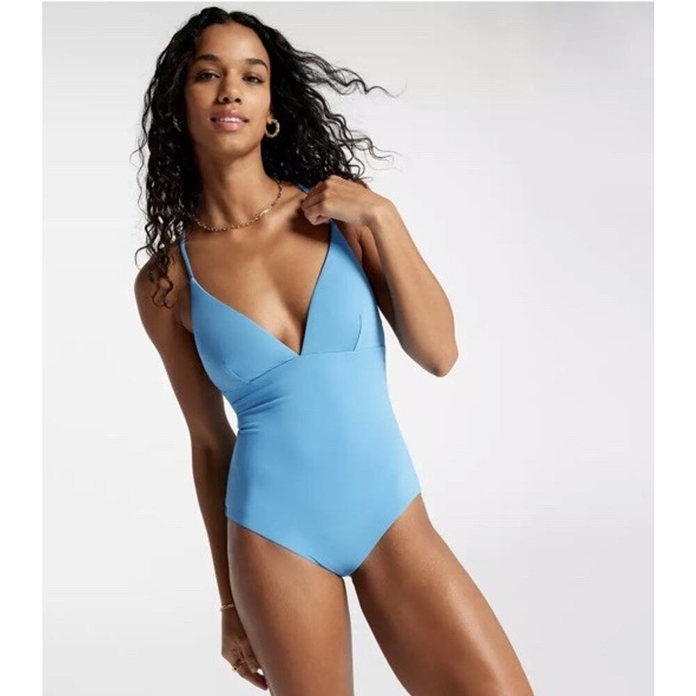 Calia Strappy Back One Piece Swimsuit Tranquil Blue Size 14 NWT